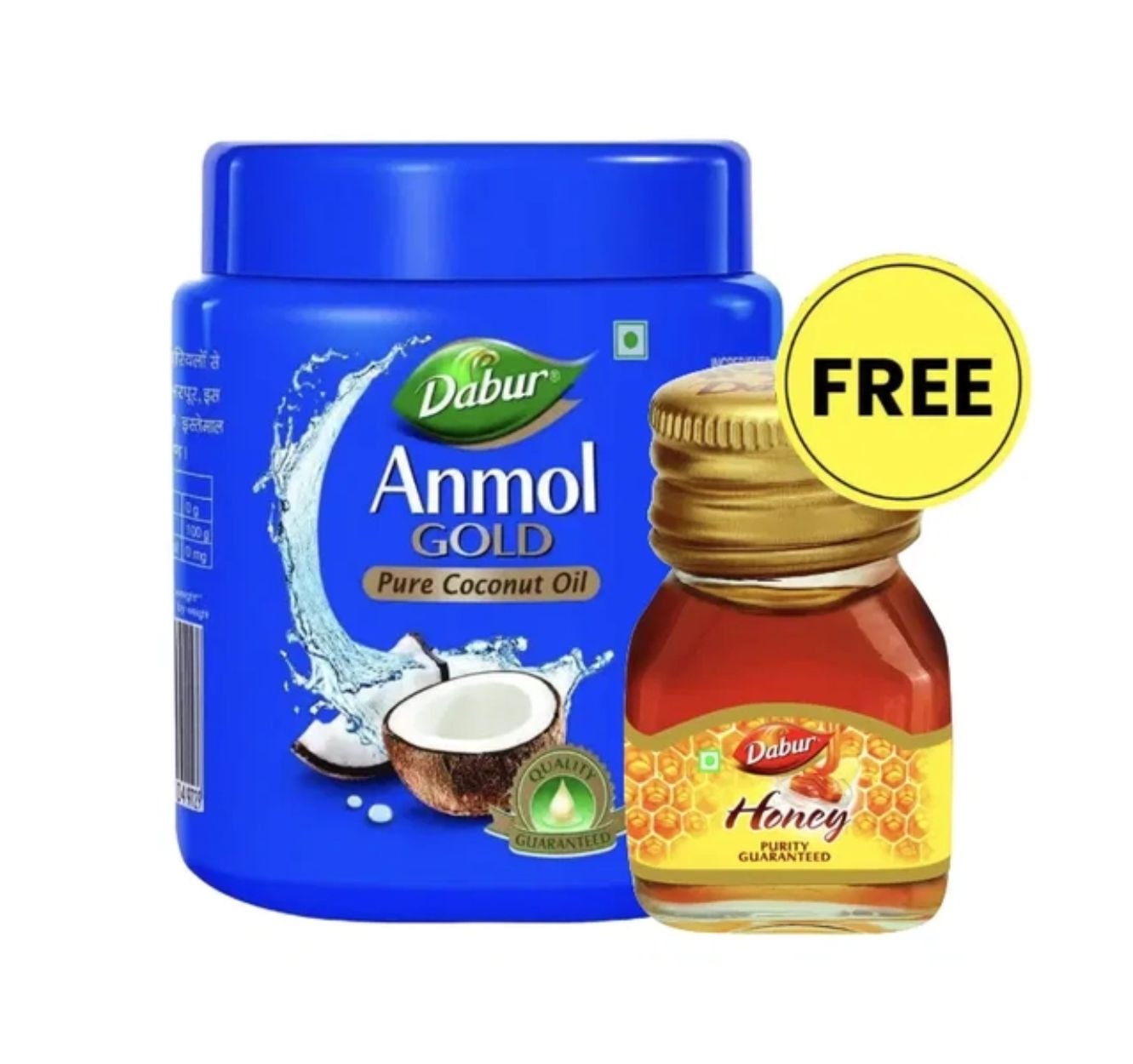 Dabur Anmol Gold Pure Coconut Oil, 160ml +20gm Honey Free